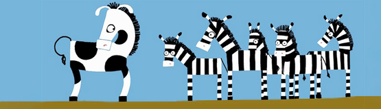verschieden gemusterte Zebras
