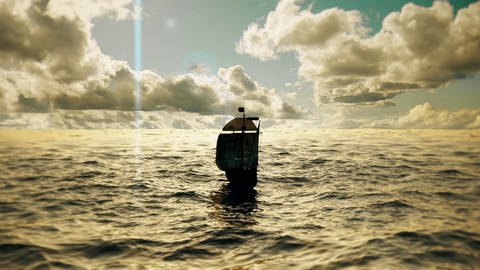 Ein Schiff schwimmt auf dem weiten Meer (Foto: WDR)