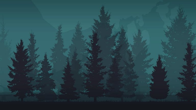 Ein animierter Querschnitt eines Waldes in Blautönen. (Foto: SWR, SWR)