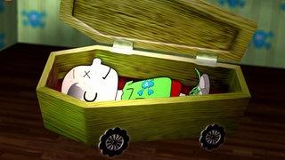 Der tote Opa Knietzsche liegt in einem Sarg. Wie begegnet die Philosophie dem Tod? Welche Antworten haben Religionen auf die Frage, was nach dem Sterben passiert? 