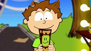 Der kleine Philosoph Knietzsche hält zwei Lostickets in der Hand.