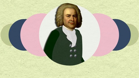 Grafik mit Porträt von Johann Sebastian Bach. Die Werke eines der größten Komponisten aller Zeiten werden erst nach seinem Tod wieder entdeckt und berühmt. · Mini-Triff