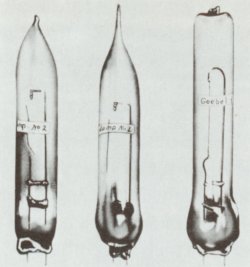 Glühlampen von Heinrich Goebel, hergestellt nach nach Edisons Patent